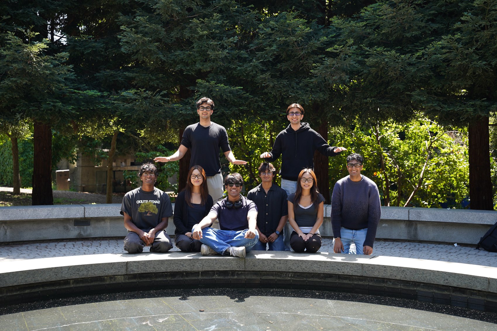 The Reflections team at the Berkeley fountain